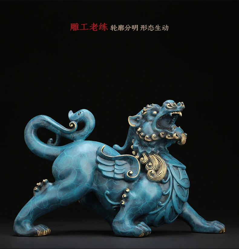 2023 Domáci obchod Shop Mascot Talisman Prineste bohatstvo peniaze veľa šťastia Dragon pi xiu bronzová socha feng shui dekora
