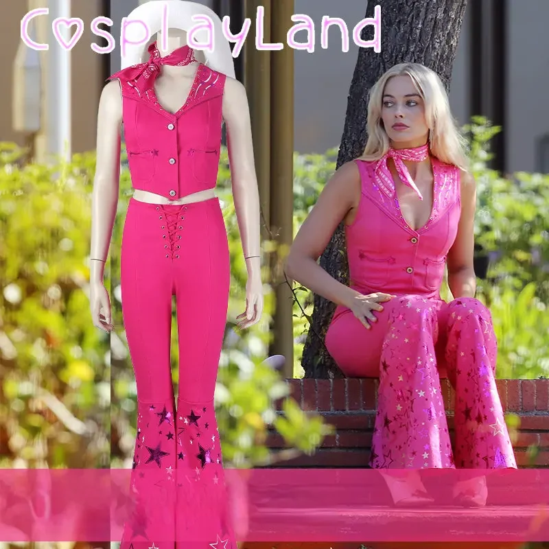 2023 film Barbie Cosplay kostým pre ženy dievčatá módne oblečenie Pink Top Pants Uniforma Halloween Carnival Party Suit kostýmy
