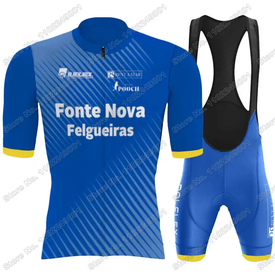 2023 Fonte Nova Felgueiras Cycling Jersey Set Portugalský tím cyklistov oblečenia Men