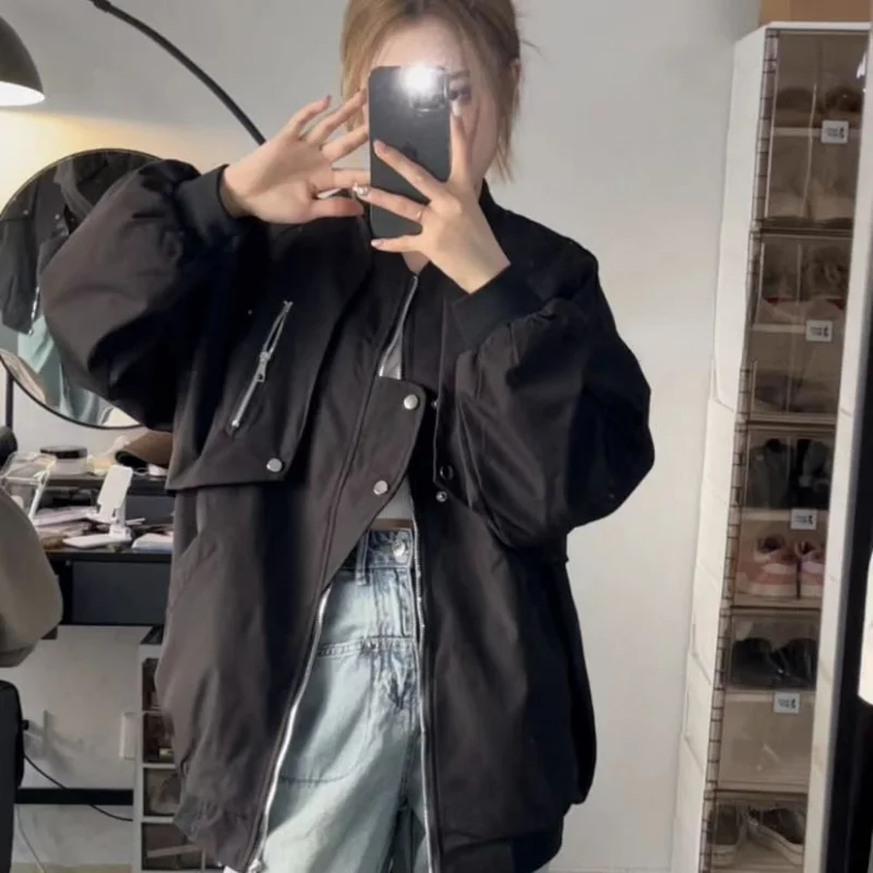 2023 Japonská bombardovacia bunda Y2K Ženy Vintage Streetwear Harajuku Fashion Nadixize Zipper Baseball Batchets Techwear Coats