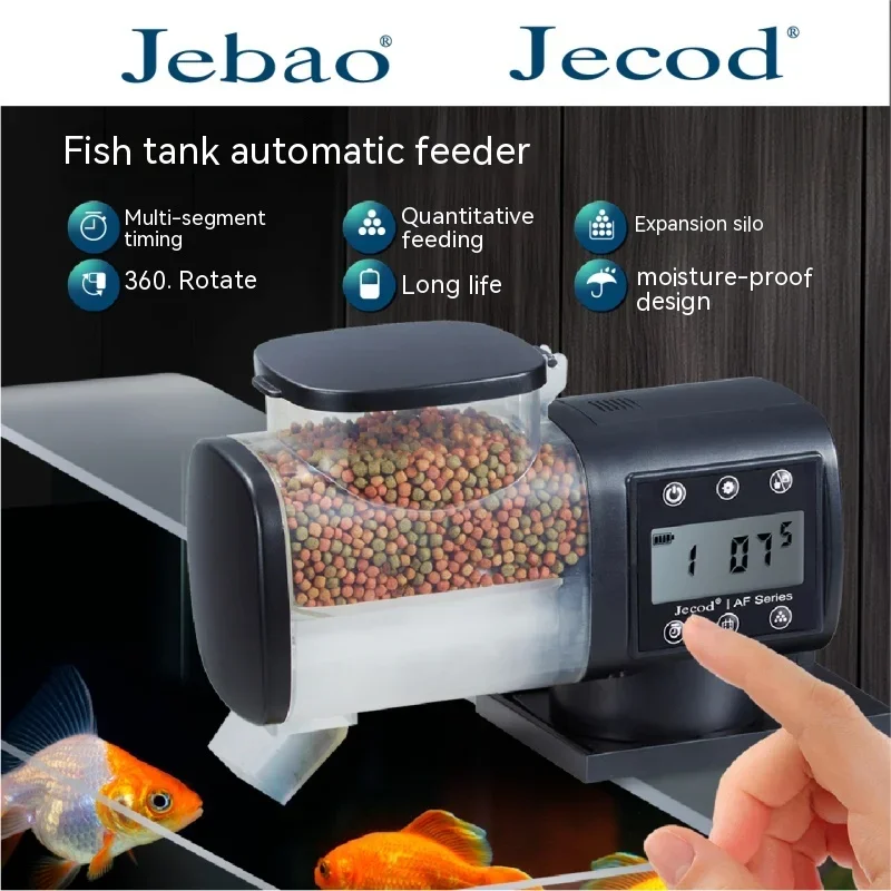 2023 Jebao Jecod Fish Tank Feeder Intelligent načasovateľa Krmíčka Veľká kapacita 250 ml 500 ml akváriu Automatické kŕmenie rýb