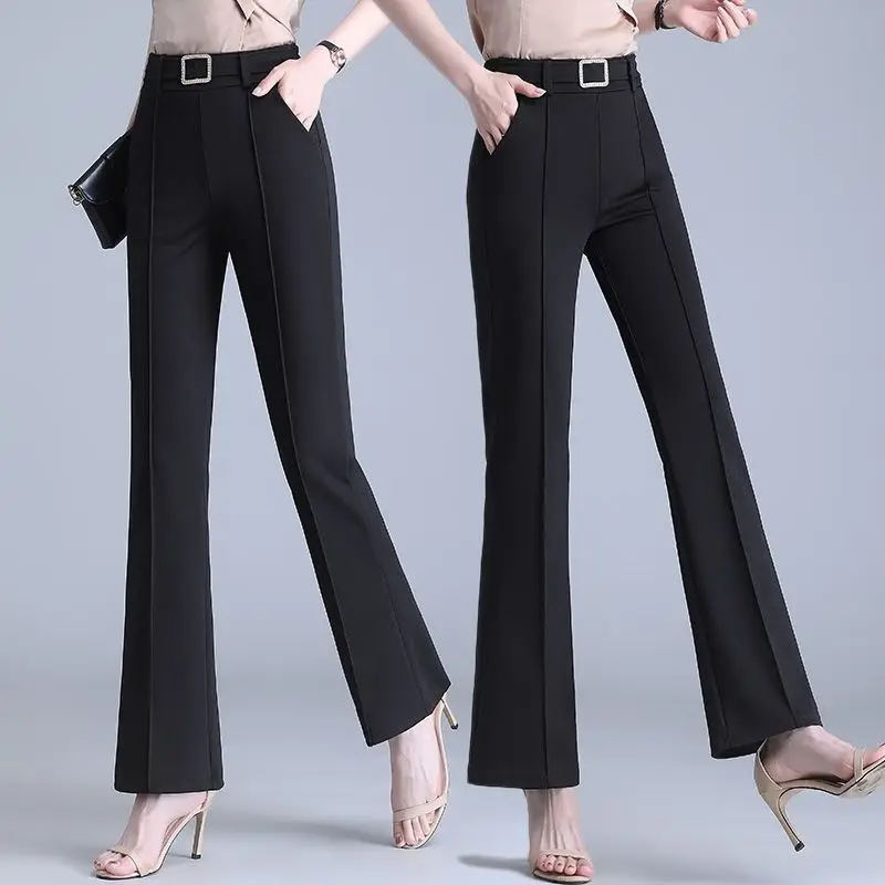 2023 Jesenné a zimné ženské dámske elastické patchworky s vysokým pásom vrecká Slim Fashion Príležitostné elegantné elegantné dochádzajúce nohavice dochádzky