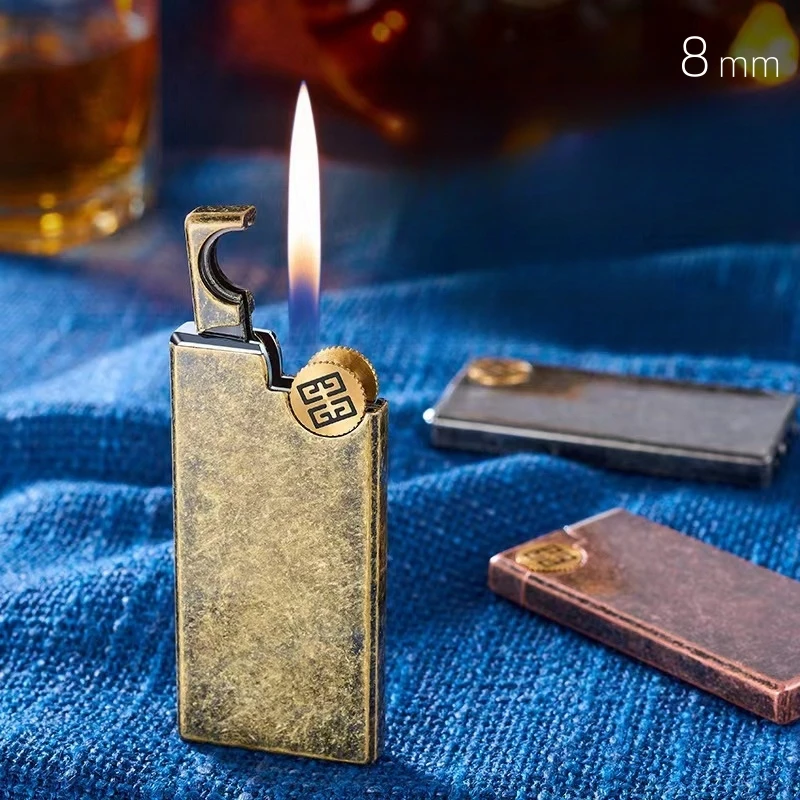2023 kovové štíhle nafukovacie ľahšie vylepšovacie vydanie edícia Grinding Wheel Ignition Open Flame Butane Gas Genster Fajčiarsky gadget pre mužov