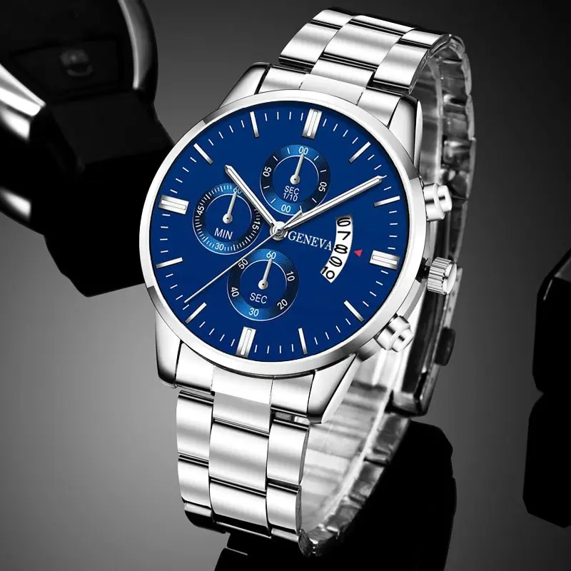 2023 Luxusné módne pánske hodinky Strieborná nehrdzavejúca oceľ Quartz zápästie Watch Men Business Watch Male Calendar Clock Reloj Hombre
