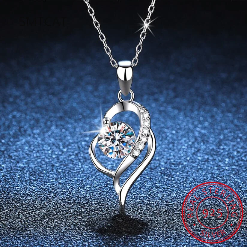 2023 Luxusný GRA certifikovaný 1 karát Moissanite prívesok Náhrdelník pre ženské večierky 925