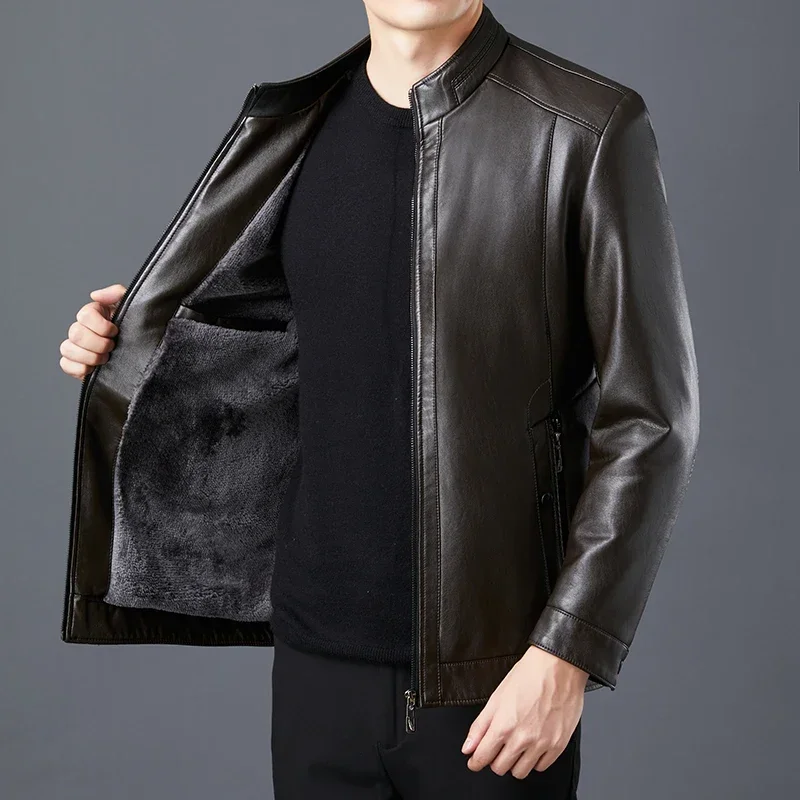 2023 Men kožený oblek bunda Men Slim Fit Blazer Coat Men Fashion Leather Coatle Bunda Streetwear Casywear Bunda
