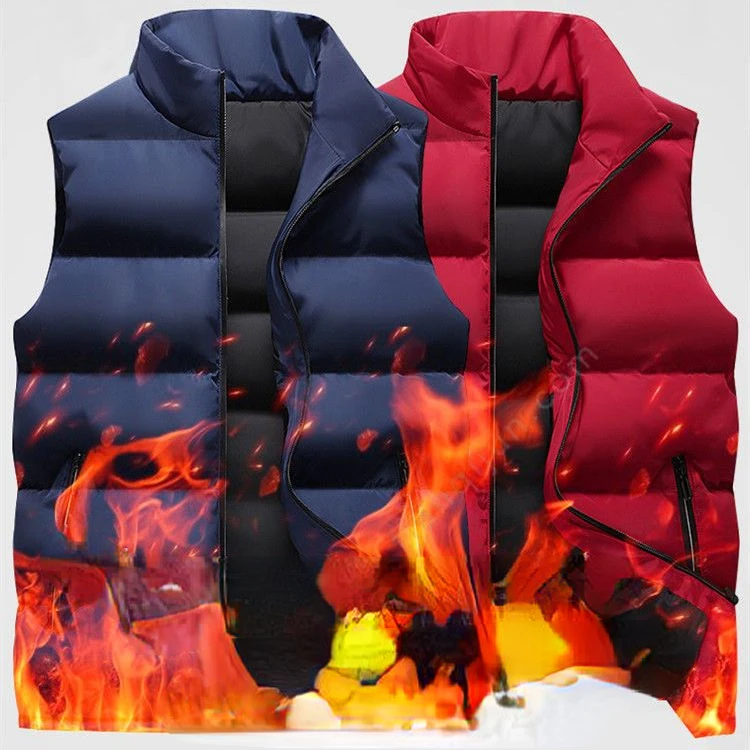 2023 Men Vest Jacket bez rukávov zimné vodotesné zipsové kabát Jeseň Stand Up Cast Cast Cast Later Brand odev L18
