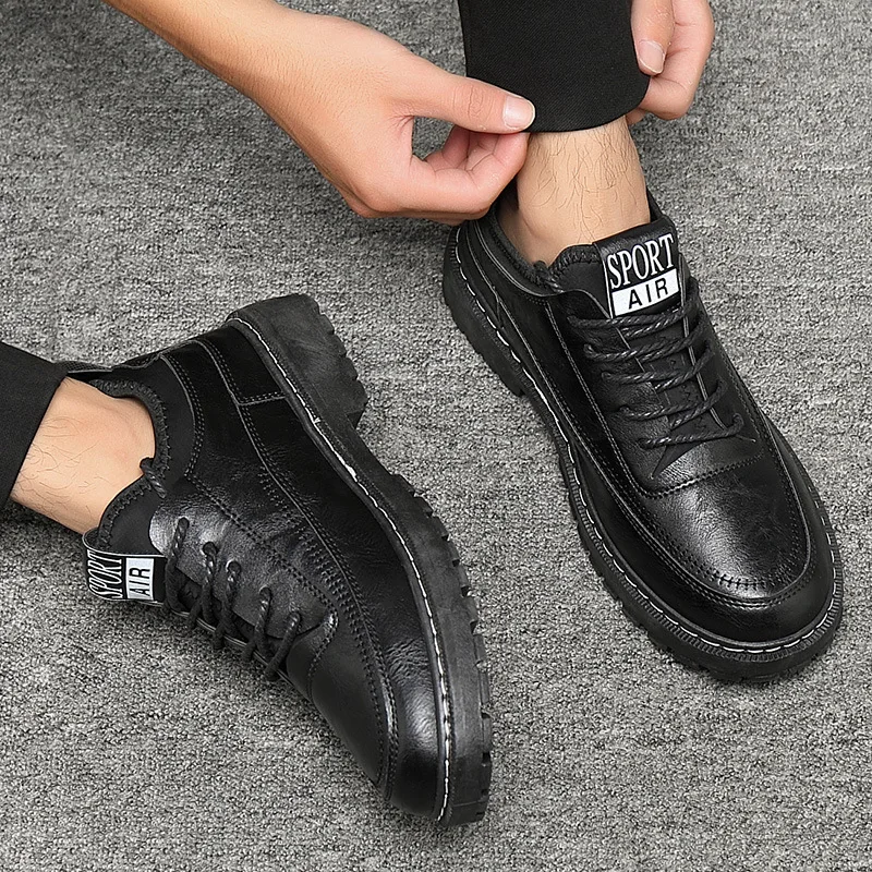 2023 mužov kožená platforma Oxfords skĺznu na hrubé derby topánky derby ležérne mokasiniská pánske štvorcové špičky formálne šaty topánky