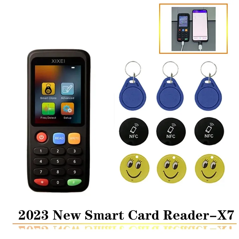 2023 najnovšia inteligentná čítačka x7 duplikát ID/IC označenie kópiu 13,56MHz Key NFC Tag Tag NATG213 Kopírka 125kHz EM4305