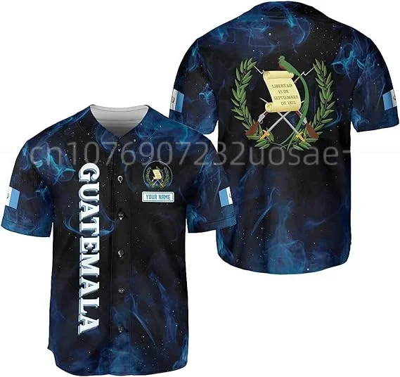 2023 New Guatemala Baseball Jersey Prispôsobené meno Guatemala 3D baseball Darček Príležitostné módne pánske a dámske oblečenie