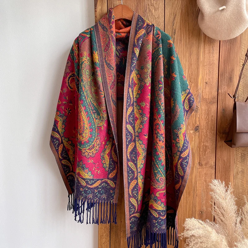 2023 Nová módna zimná zima teplá hrubá mäkká kašmírka luxusná značka Jacquard Scarf Women Dámske krk Bandana Shawl čelenka Bufanda