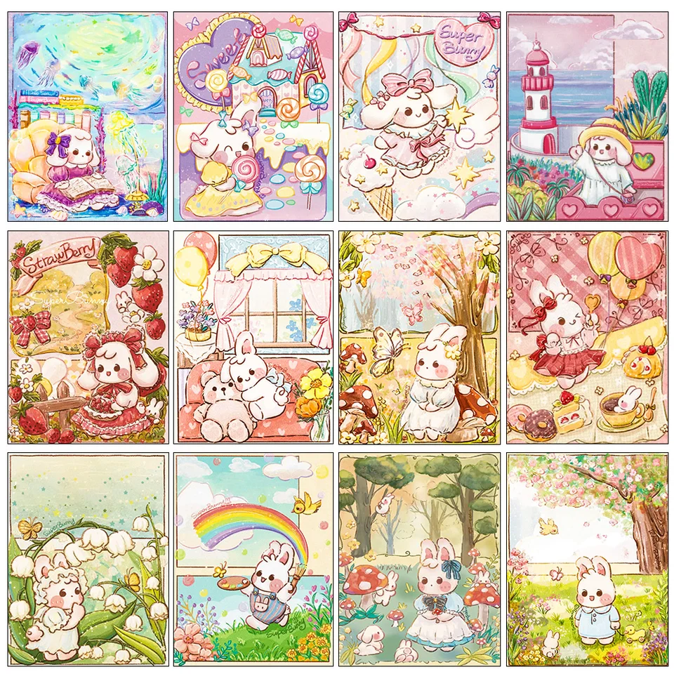 2023 Nová séria 5D Diamond Painting Cute Rabbit Garden Cross Stitch Diamond Animloidy Výšivka mozaikových remesiel