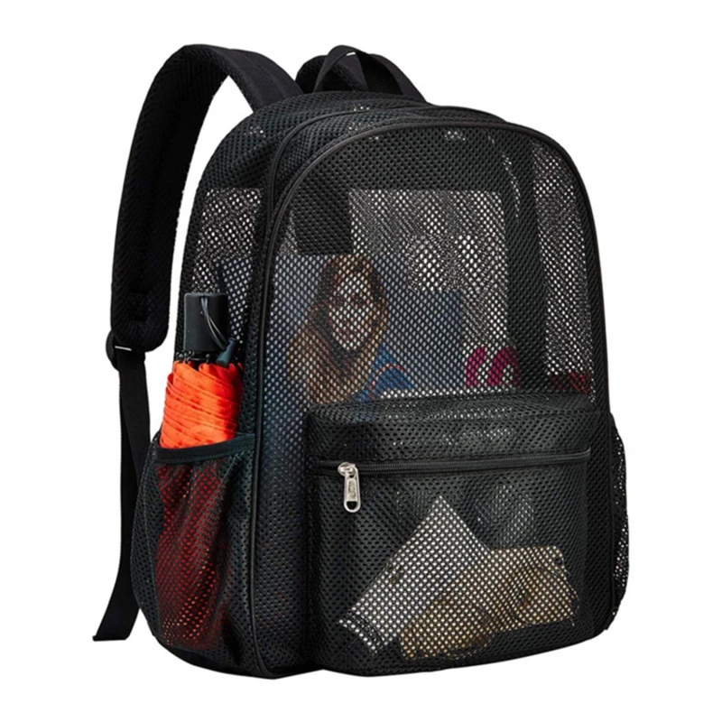 2023 Nové módne ženy Transparentné batohové batoh pre batoh pre chlapcov a dievčatá Light Weight Rucksck Travel Black Student Bag