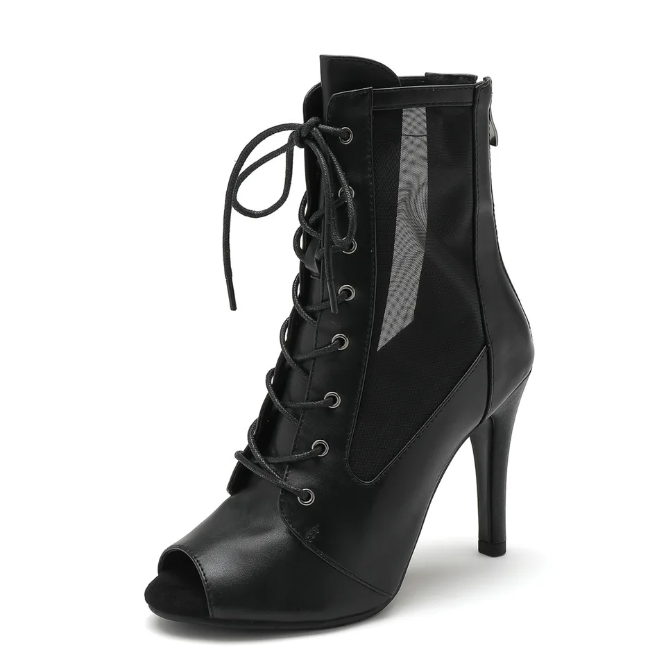 2023 Nové sexy ženy čierne vysoké podpätky Lace-up topánky ženských topánok Latinská tanečná ulica Stilettos topánky plus veľkosť