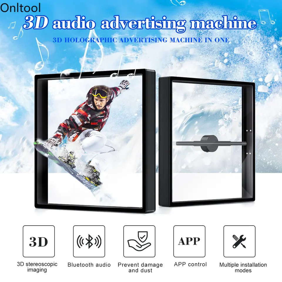 2023 Nový 3D holografický fanúšik projektora s podporou krytu Bluetooth Audio WiFi Control Advertising Display Hologram Projecor 3D