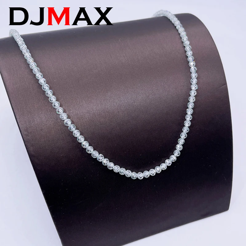 2023 Nový Djmax 4 mm Moissanit Práľby náhrdelník pre ženy Originálne 925 Sterling Silver DIY Pánske korálky Moissanit Ruads reťazec náramok