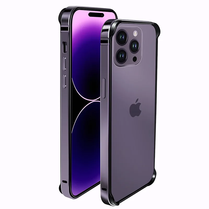 2023 Nový fialový kovový rámec pre iPhone 14 Pro Silikónový hliníkový nárazník iPhone 14 Pro Max iPhone14 plus nárazový kryt