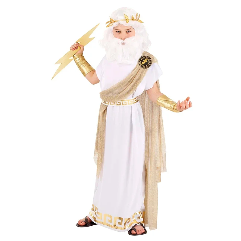 2023 Nový príchod Halloween Caesar Grécky kostým pre detských chlapcov Zeus kostým QW6205