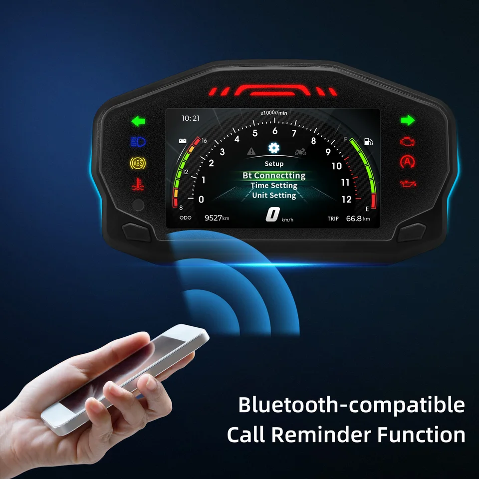 2023 Universal 12V Moto Dashboard TFT Screen Motorcycle Schadometer LCD prístrojový panel kilometrov kilometrov pre 2/4 valca