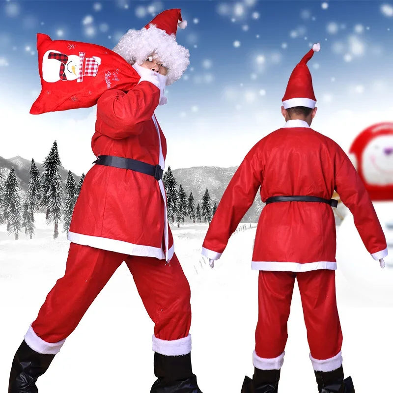 2023 Vianoce Santa Claus Cosplay kostým Vianoce Nový rok karnevalové večierky zamatové luxusné oblečenie pre mužov
