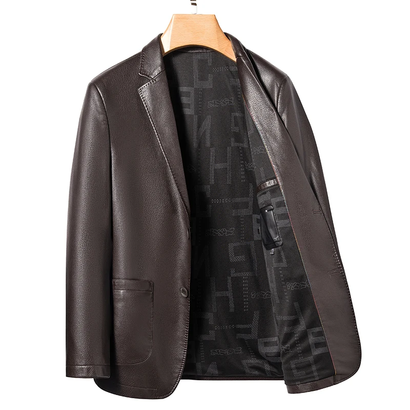 2023 Vysokokvalitný oblek kožený módny pánsky nový pekný trend Všetky zodpovedajúce kožené bunda Slim Fit Autumn a Winter Blazers