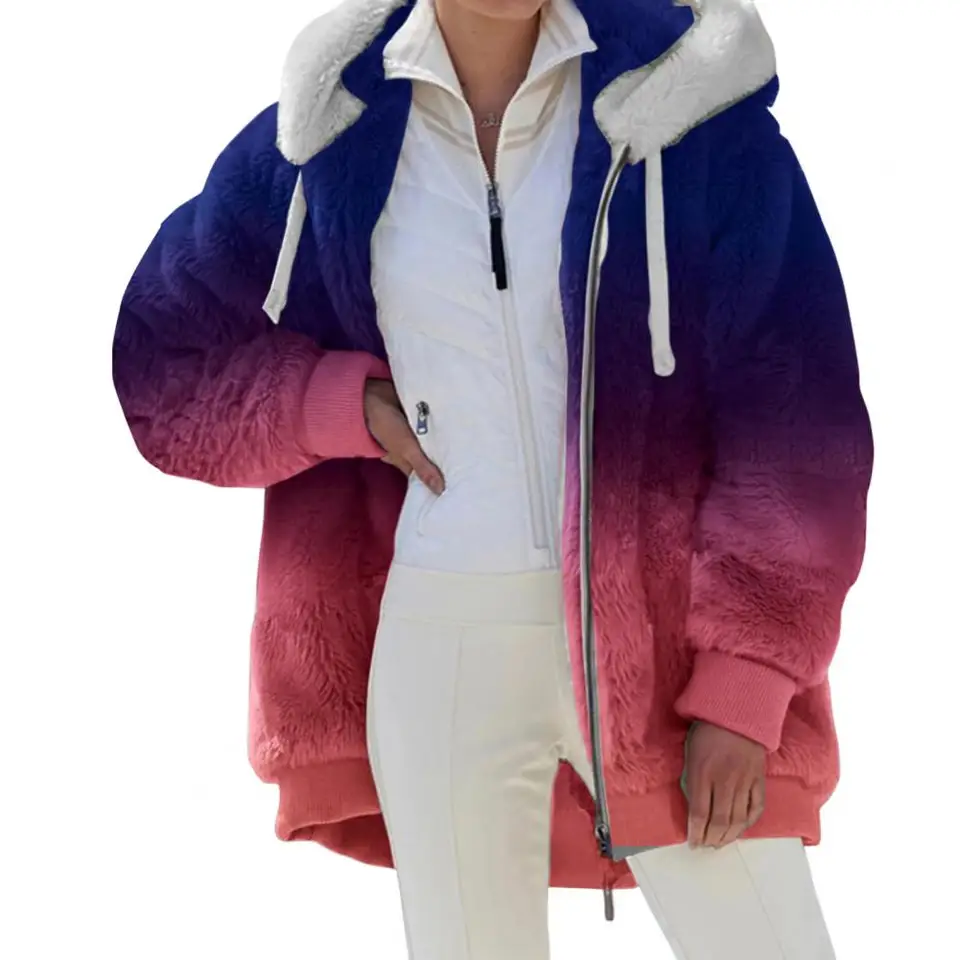 2023 Ženy Zimná dlhá bunda Warm Husté fleecové faux Faux Plyn Coat Coat Woman Coat Coat Coat Casual