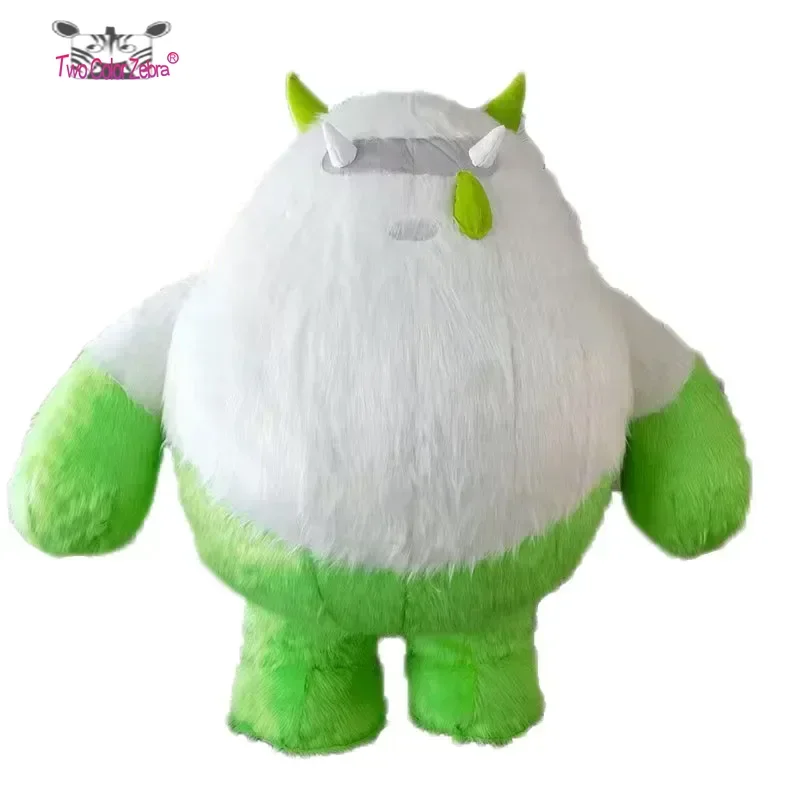 2024 2M Furry Green Monster nafukovací kostým Dospelý oblek pre dospelý