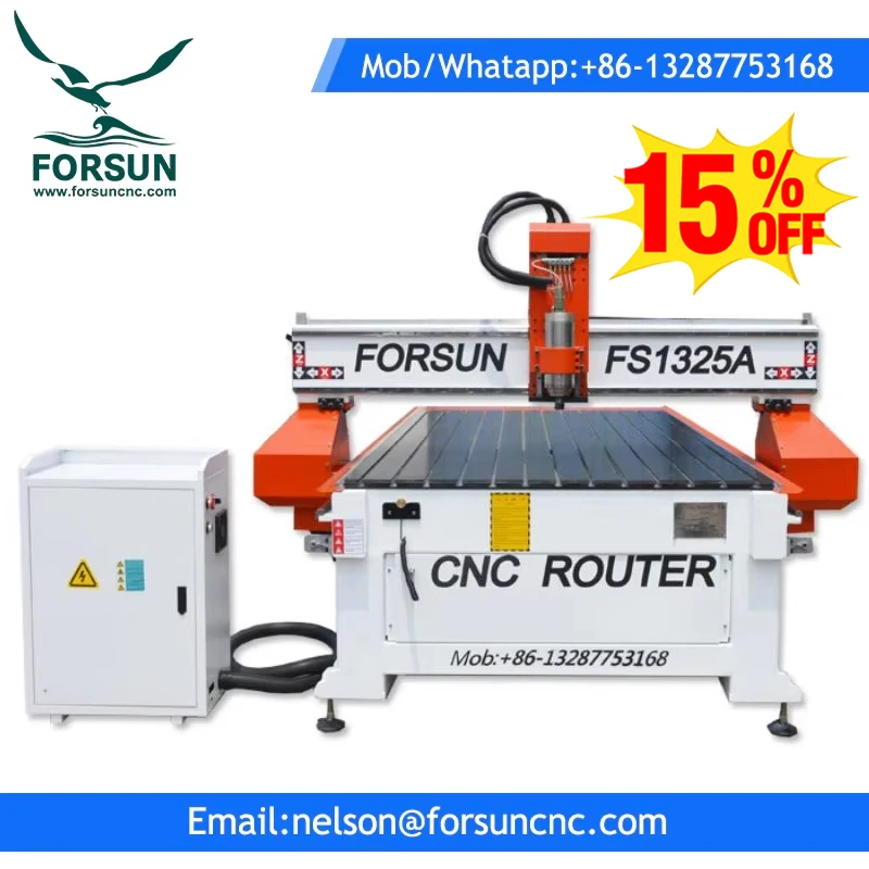 2024 37% zľava !! Wattsan M1 1325. 4,5 kW 4 Axis CNC Router Woodworking Stroj s DSP Richauto A18