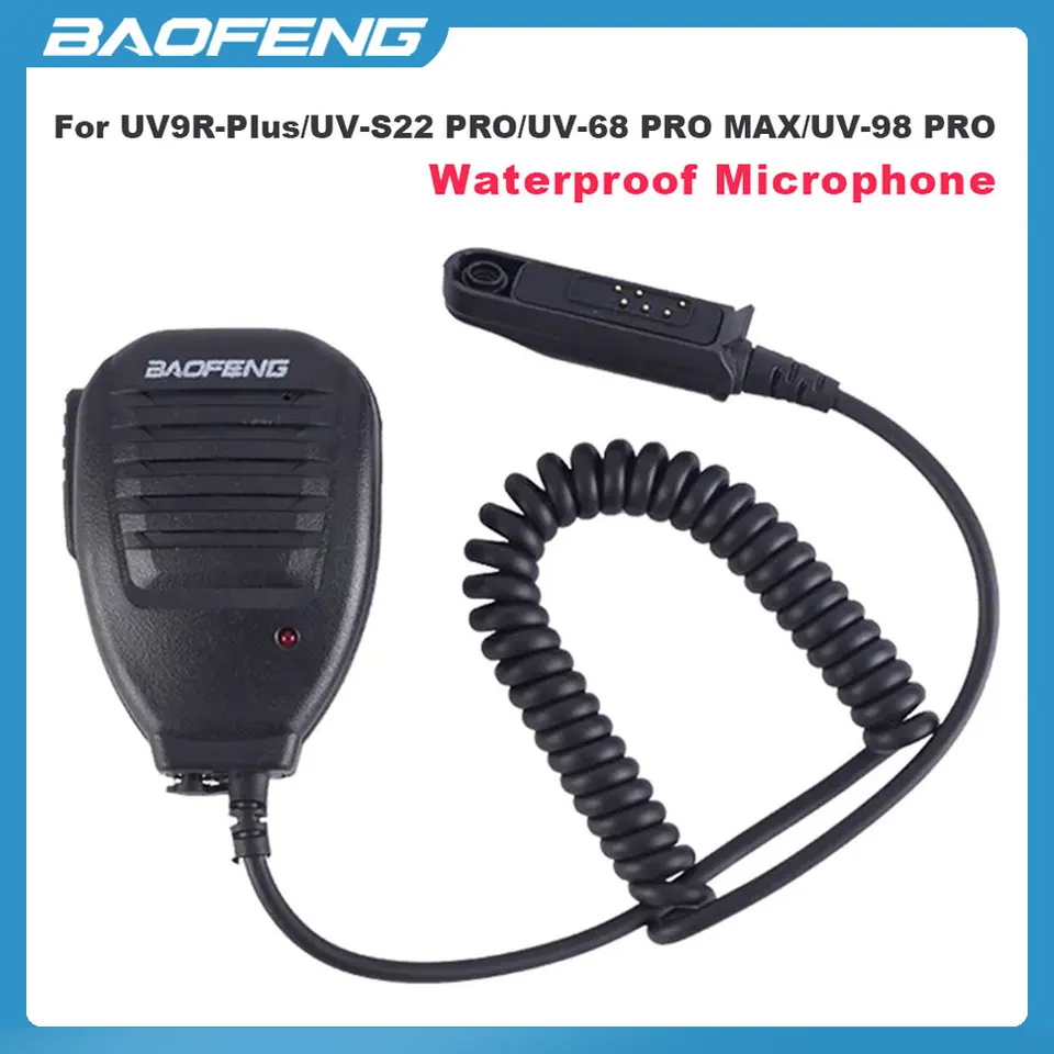 2024 BAOFENG RADIOPORAPROPLE SPOLOČNÝ MICROPHONE PTT pre prenosné obojsmerné rádio Walkie Talkie UV-9R / UV 9R Plus / UV 9R ERA