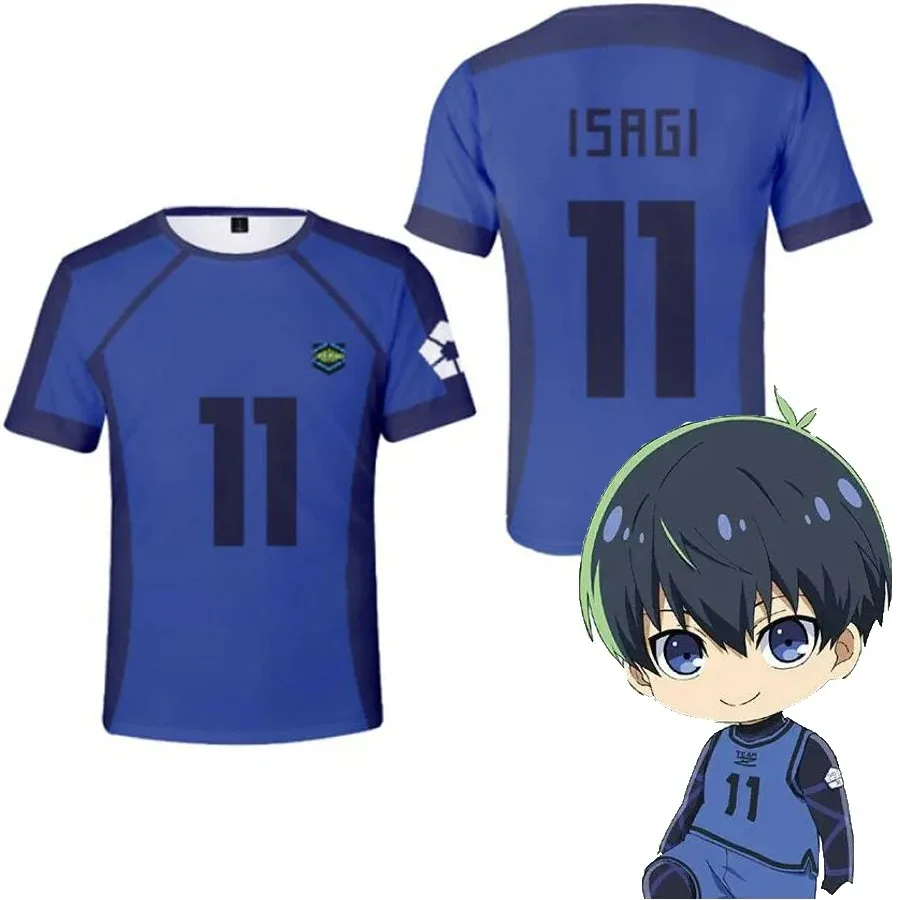 2024 Blue Lock T košeľa anime futbalový tím 3D tlačené voľné tričko Cast Fashion Short Ruckve Pánske tričko pre deti tričká