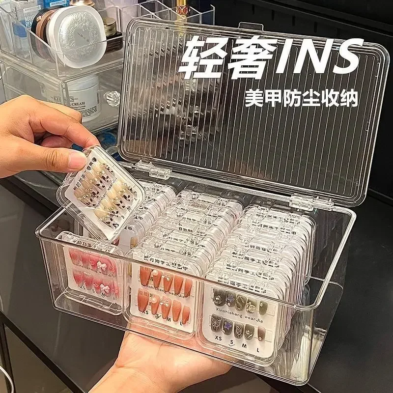2024 Clear Liss On Nails Storage Box Nail Art Display Box Falošný držiak na nechty Art Držiak pre falošné nechty Salon make -up kefy