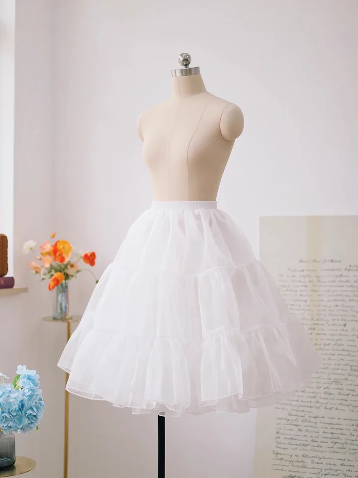 2024 Cosplay vianočné skalnaté svadobné petticoat Crinoline krátke tylové sukne spodná časť tutu napoly skĺznutia svadobné doplnky