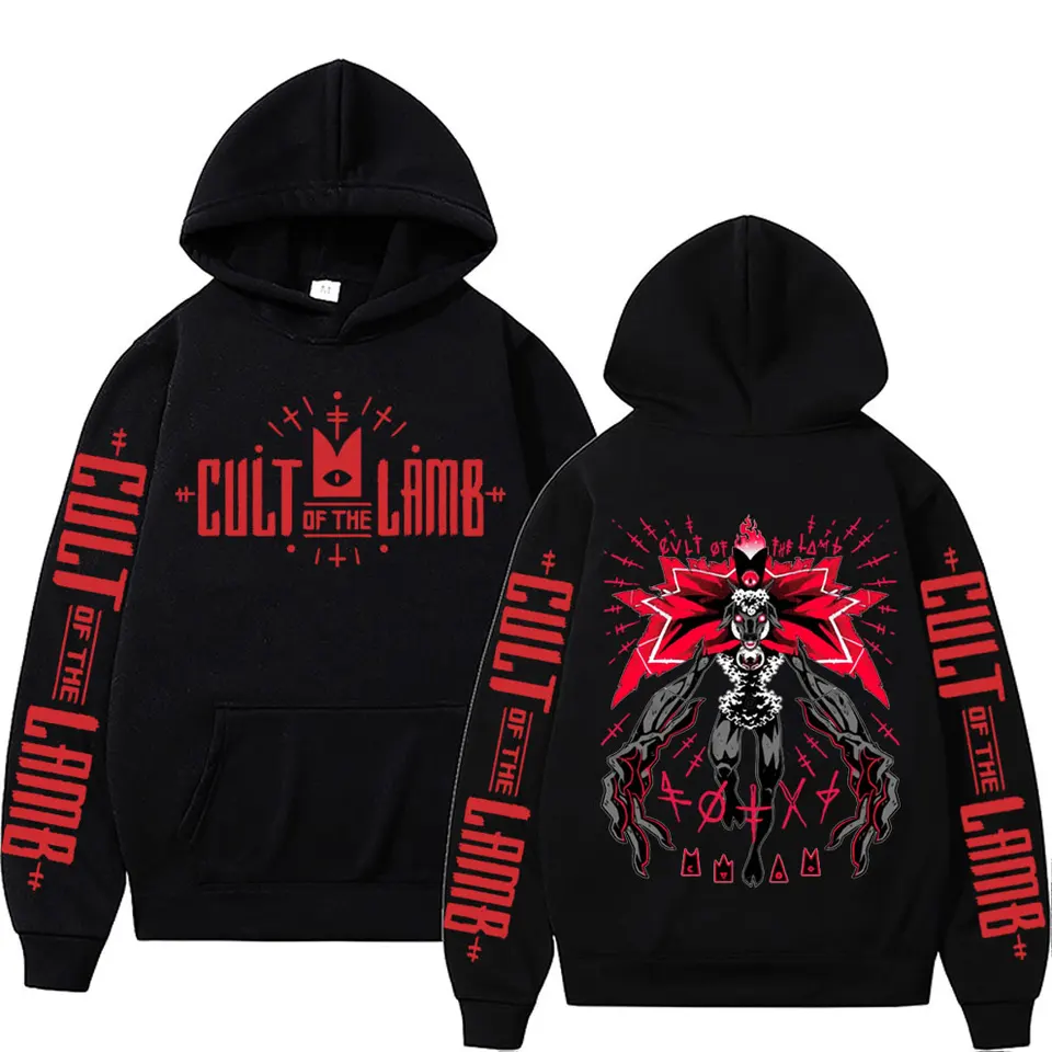 2024 Cult of the Lamb Hoodies Anime Cartoon Game Men Ženy fleece bavlna nadmerne nadmerne športové mikiny