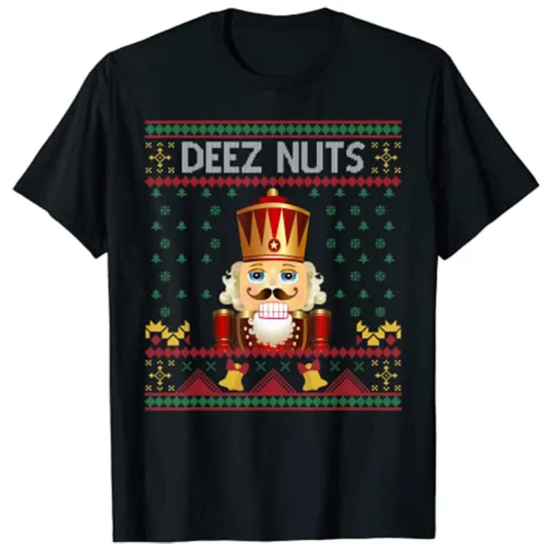 2024 Deez Nuts Luskáčik vtipný škaredý vianočný sveter Darčekové tričko Vianoce Tee Tops Harajuku Grafické tričká Streetwear