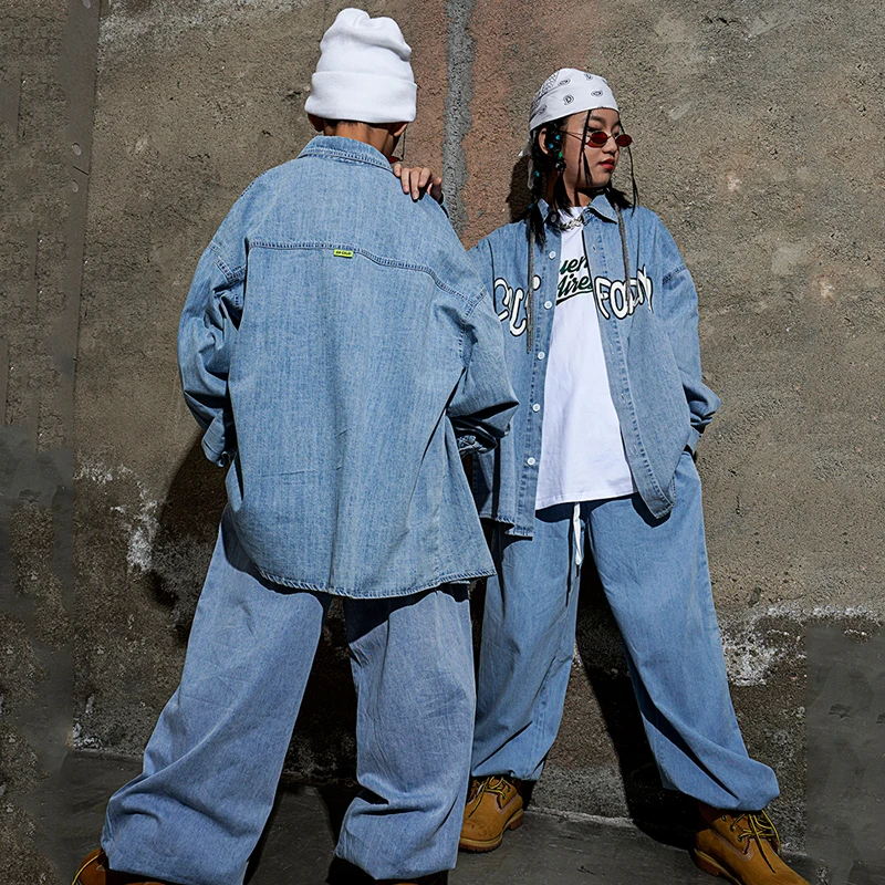 2024 Denim Denim Denim Hiphop Suit Hiphop Suit Detské jazzové kostýmy Ballroom Hip Hop Dance Festival oblečenie DQS10685