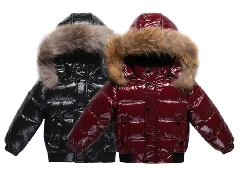 2024 Detské dievčatá zimné dolu bunda vodotesný lesklý hustý teplý chlapík vonkajšie odevy kabát s kabátom 1-6 rokov detské parka outfit
