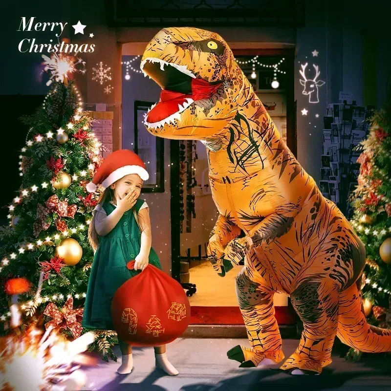 2024 Detský dospelý unisex nafukovateľný dinosaurus tyrannosaurus rex cosplay kostým detské detské materské materstvo Halloween karneval
