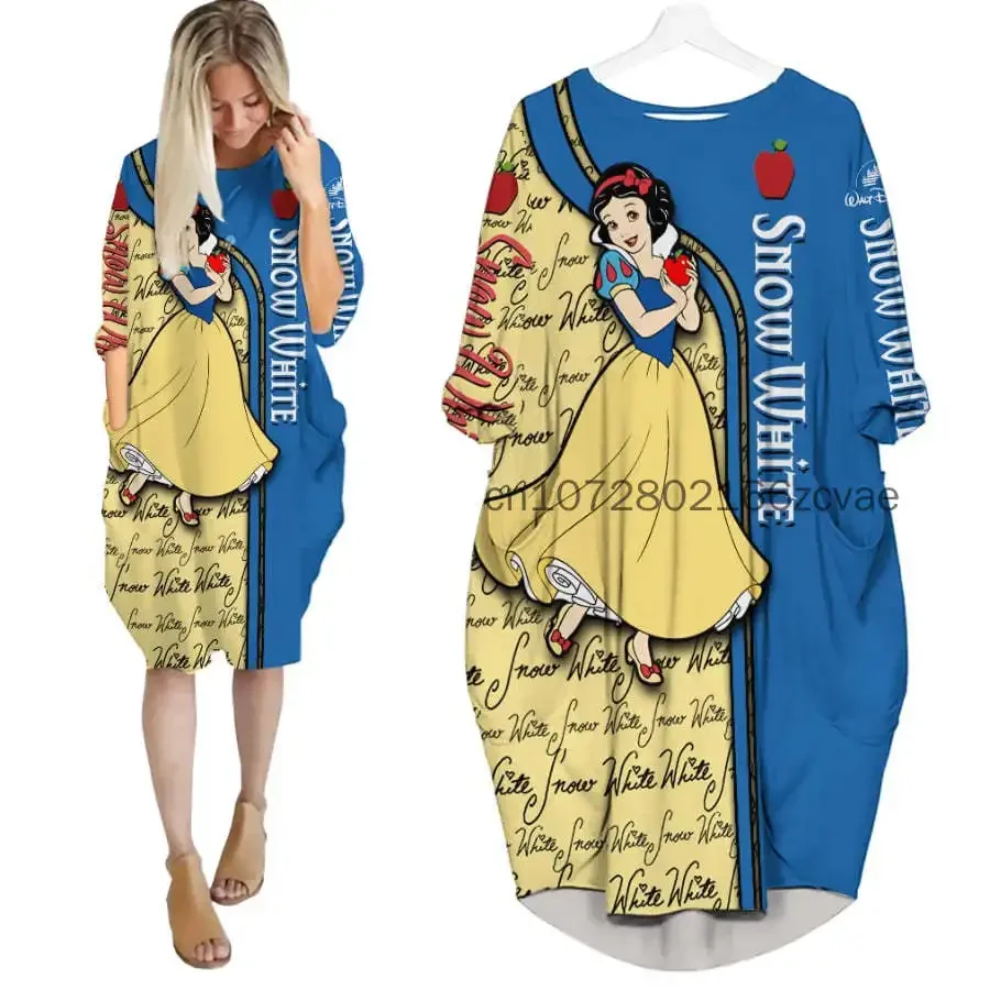 2024 Disney Ariel Princezná Dámske dámske vreckové šaty Summer 3D tlačia