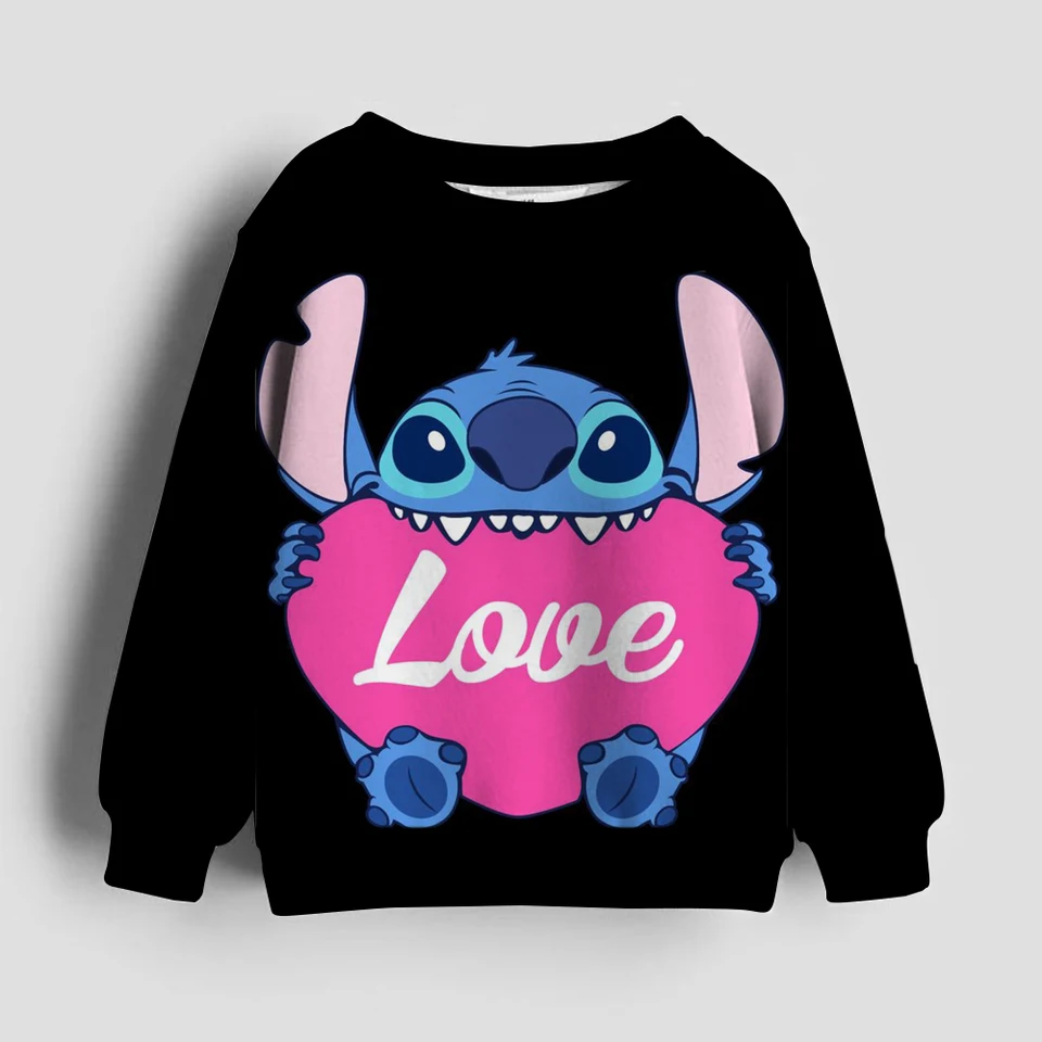 2024 Disney Hoodie módny steh anjel monštrum vrecková mikina pullover roztomilé mikiny dievčatá detská mikina karikatúra Top y2k