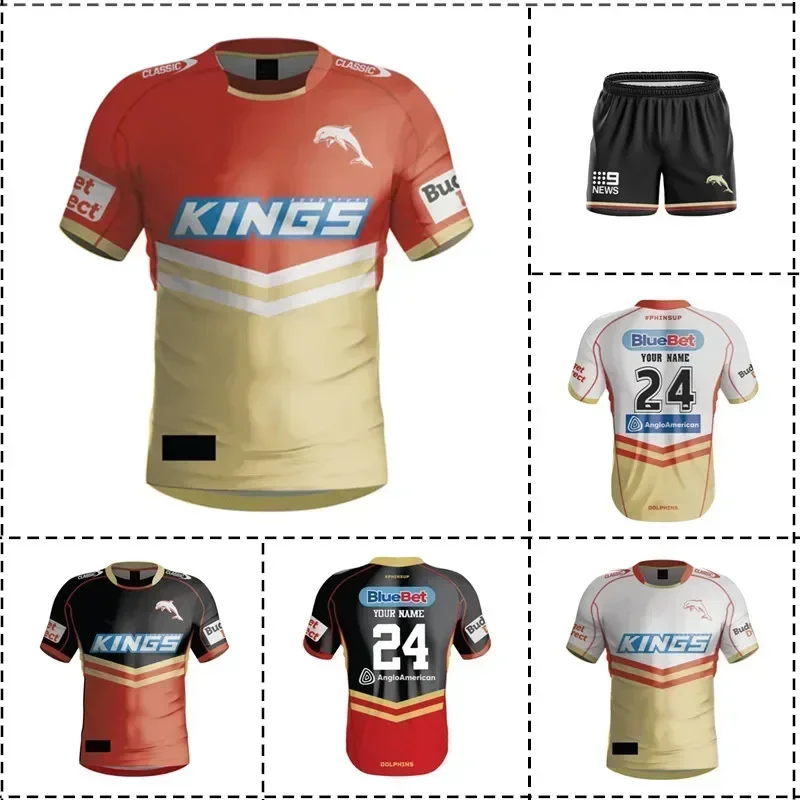 2024 Dolphins Home / Away / Training / Heritage Rugby Jersey Shorts - Veľkosť pánska: S -5XL （Názov tlače） Špičková kvalita