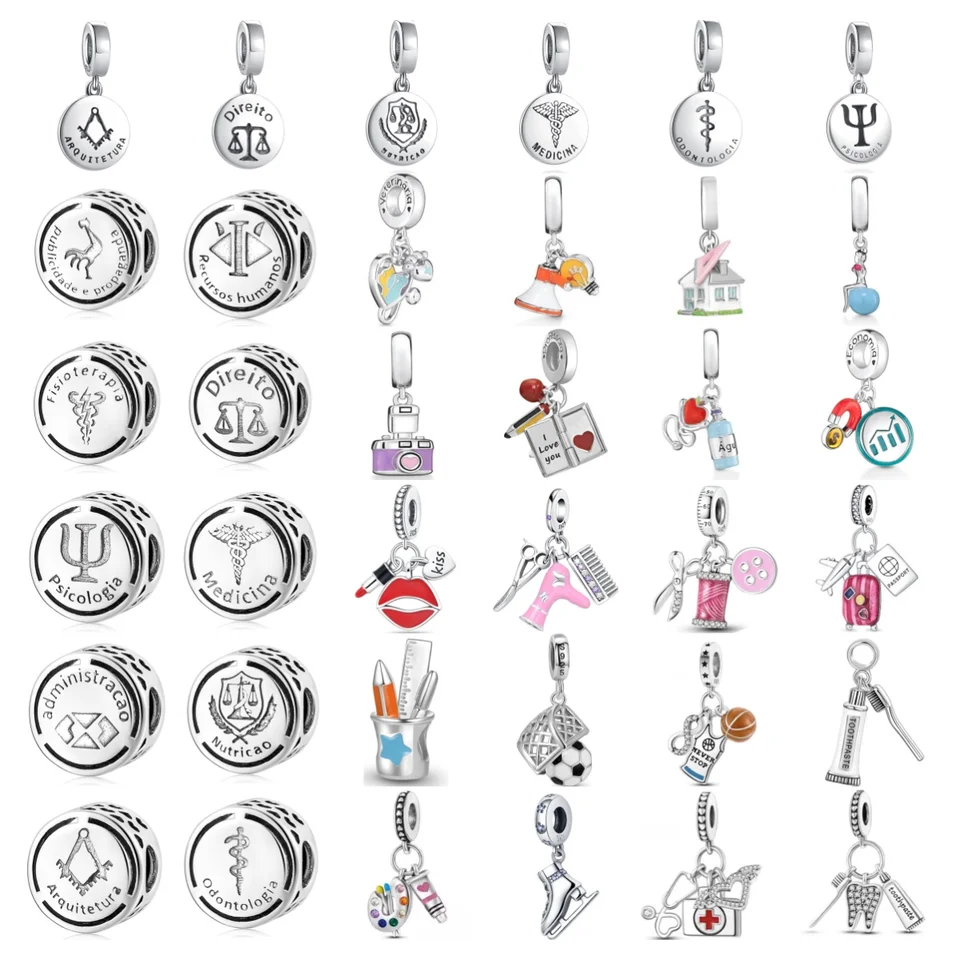 2024 Eourpean New S925 Strieborné kúzla Dangle Fit Fit Original Bracelet DIY Dámske šperky na darček