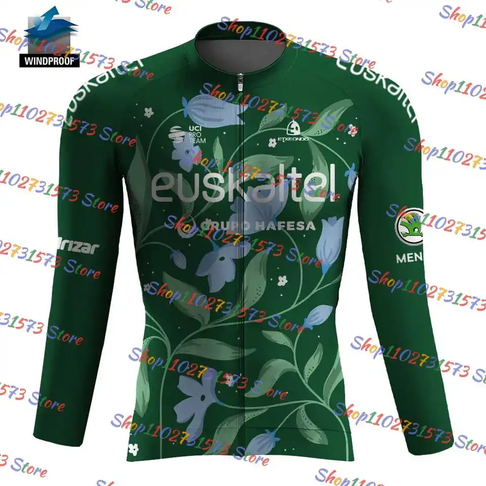 2024 EUSKALTEL CYCLING Pánsky zimný cyklistický dres s dlhým rukávom ODPORUČNÉ RODE Rode Bike MTB maillot ropa ciclismo
