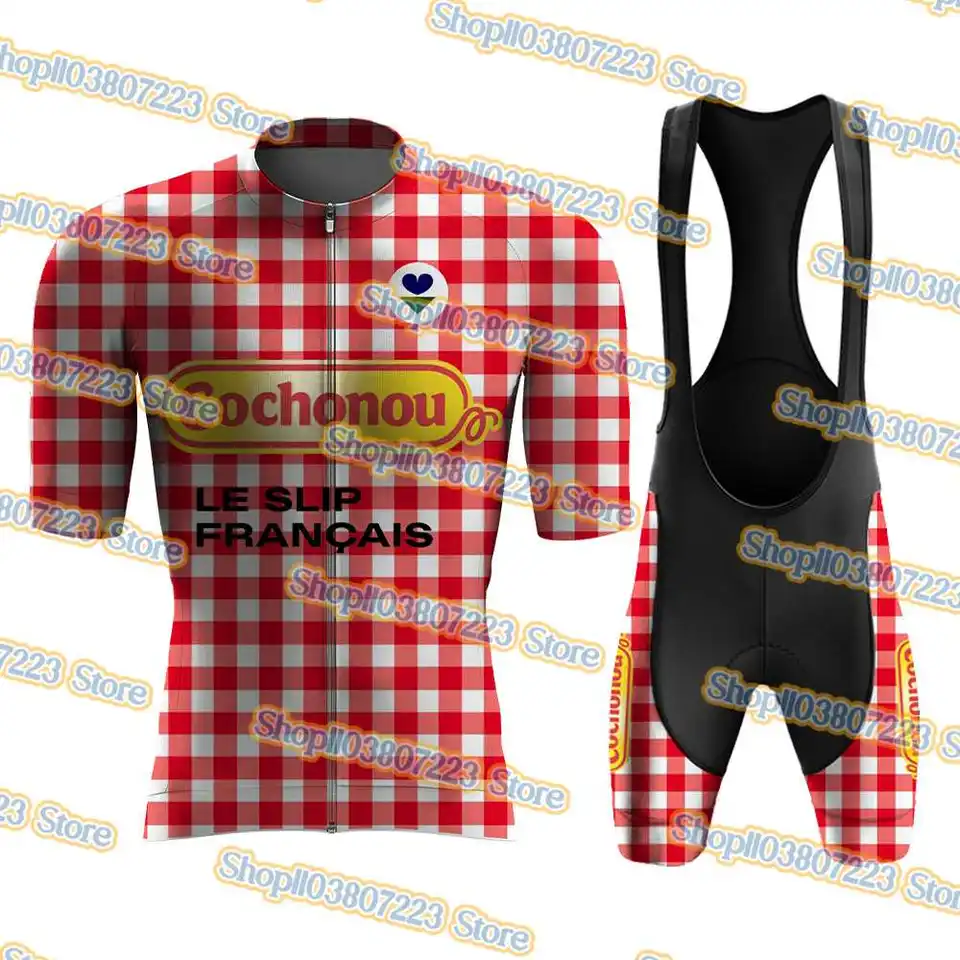 2024 Francúzsko Tour Red Square TDF Cycling Jersey Bib Short Set Complow Road Road Clothing Dress Suit Bicykel