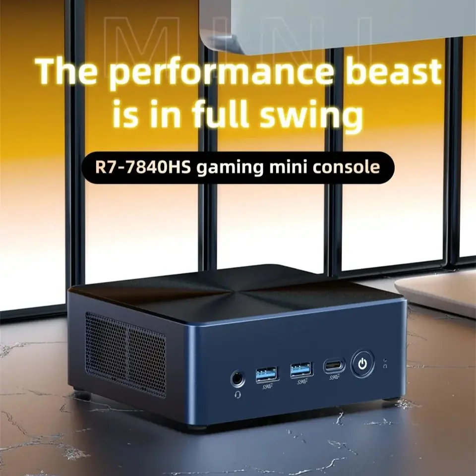 2024 Gaming Mini PC AMD Ryzen 7 8845HS 7840HS Procesor Mini počítačový počítač pre-in Prein Windows 11 Pro, Dual LAN, WiFi 6, BT 5.2