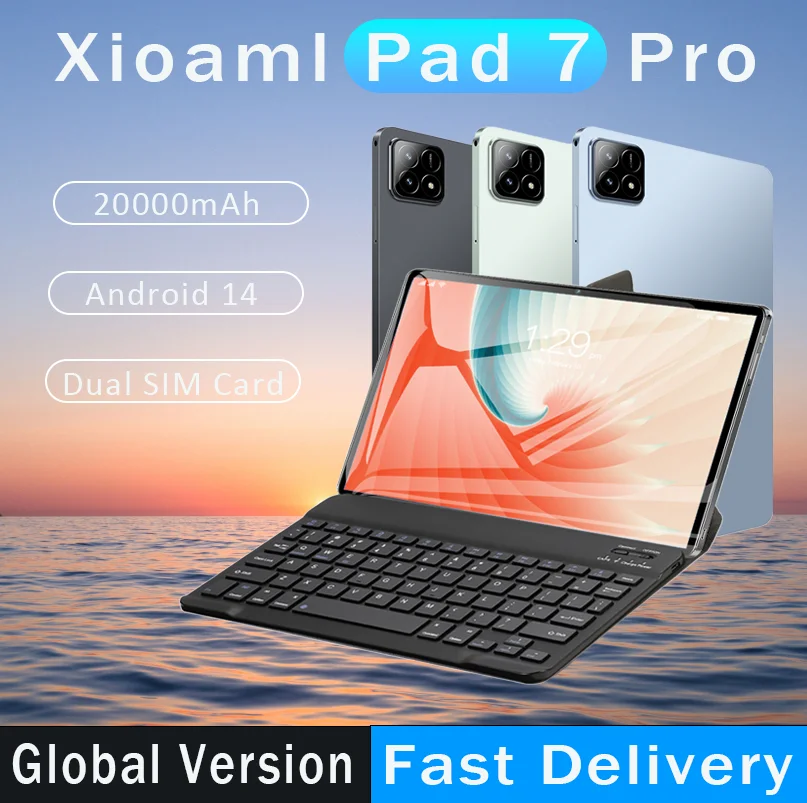 2024 Globálny model XioAml Pad 7 Pro 11-palcový HD 4K Tablet Android 14 GPS 5G Dual SIM Dual Standby Bluetooth WiFi Tablet Prenosný