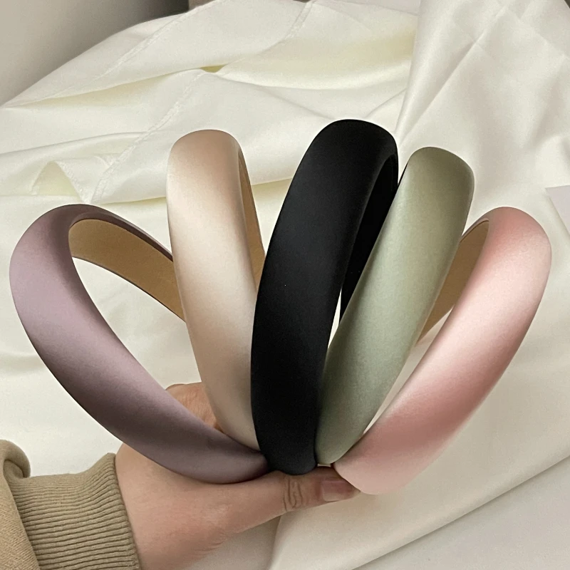 2024 Hairbands for Girls Fashion Satin Hod. Hodvábne vlasové pásy pre ženy Vlasové doplnky Špongie Čelenka Vysoko kvalitné vlasové doplnky
