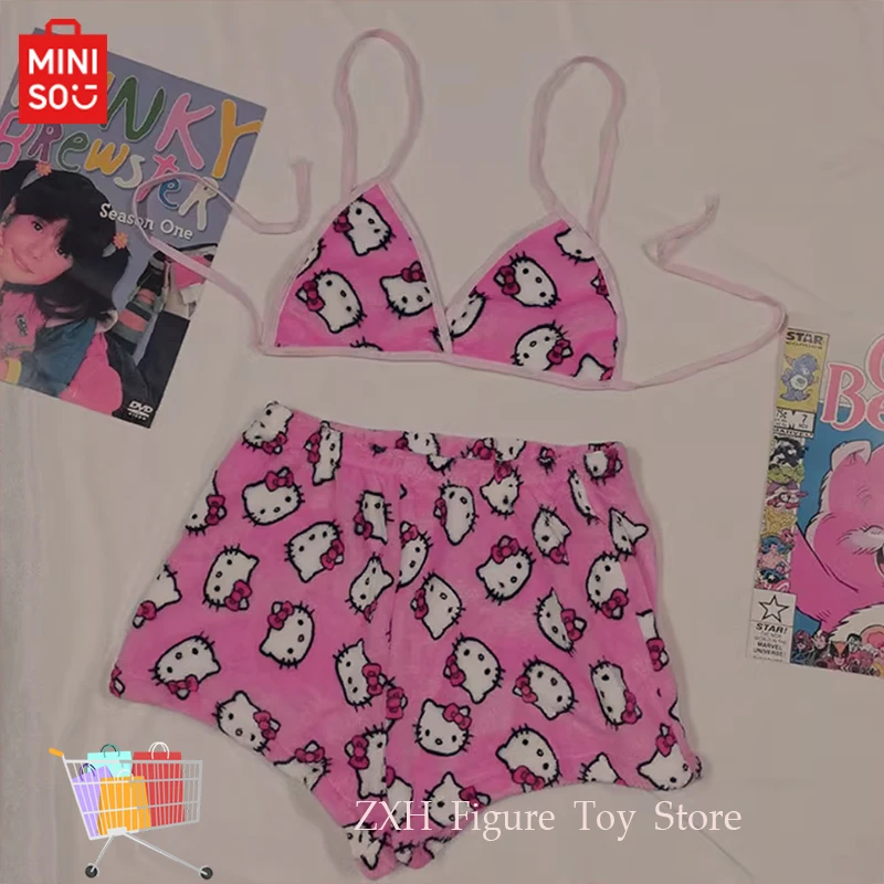 2024 Hello Kitty Anime Periférny sladký vetra roztomilý karikatúra KT pyžamy sexy dievča podprsenky