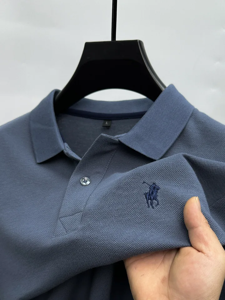 2024 High End Brand 100% Pure Cotton Short Ruckve Polo Tirlar for Men Summer Nová móda vynikajúca výšivka poníka Príležitostné tričko