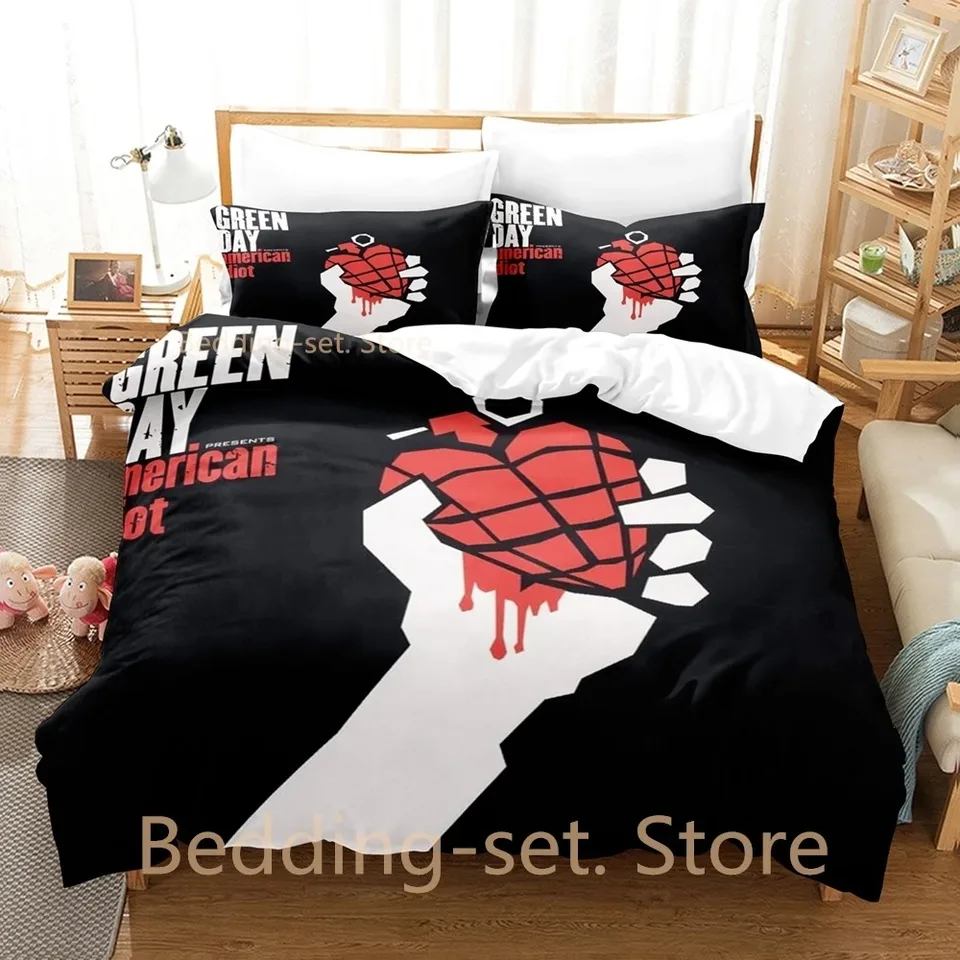 2024 Hip Hop Green Day American Idiot Bedding Set Single Twin Full Queen King Set Set Set Adult Kid Spedroom Duvetcover Sets