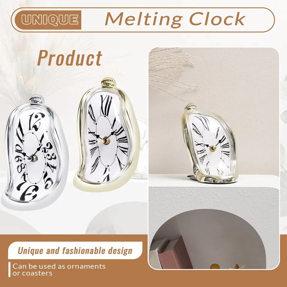 2024 Horúci román Surrealt Tavting Distorted Wall Clocks Surrealista Salvador Dali Style Wall Watch Dary Gift Home Garden